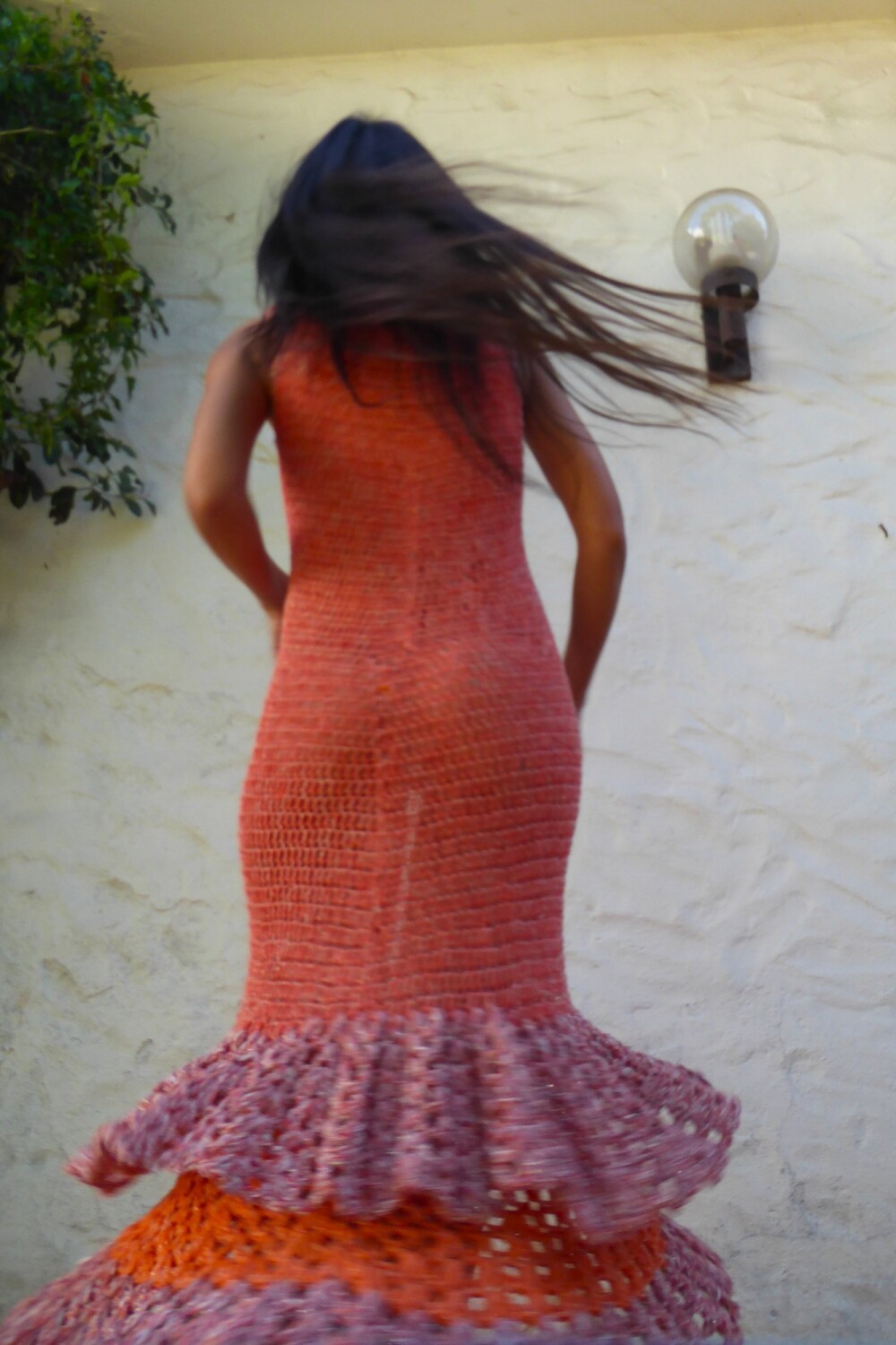 Gala Crochet Dress Salmón