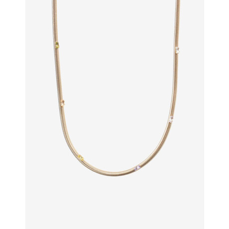 Collar Corto Con Cubic Zirconia Dorado