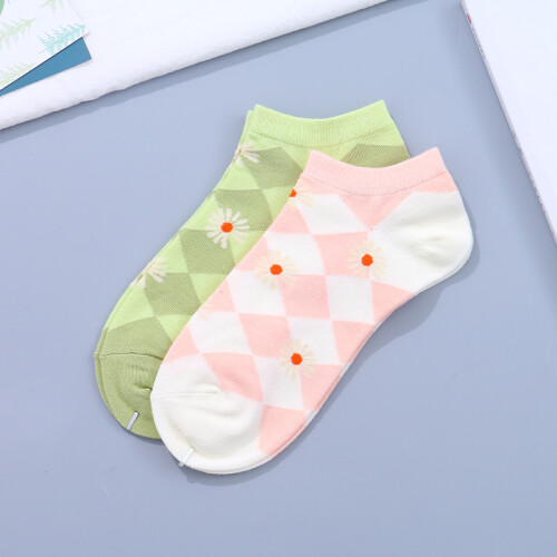 Soquetes Con Flores - 2 Pares Soquetes Con Flores - 2 Pares