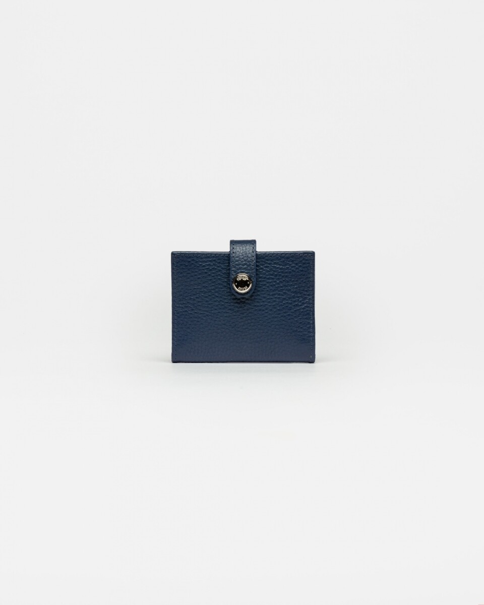 Tarjetero Sand en cuero graneado - Marine Blue 