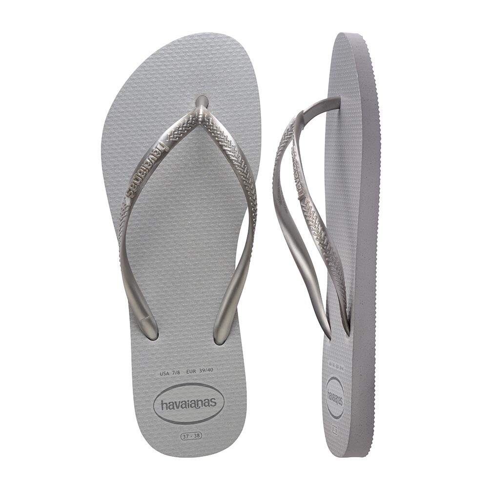 Sandalias Havaianas Slim Gloss Mujer Gris/Gris Hielo