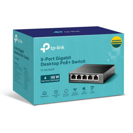 Tp-link - Switch TL-SG1005P. 5 Puertos RJ45 10/100/1000 Mbps. 4 Puertos Poe. Plug And Play. Carcasa 001