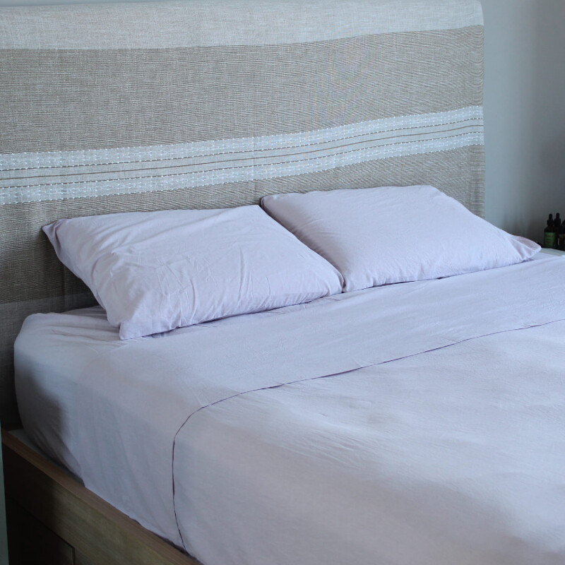 Juego de sábanas algodón 2 plazas lila