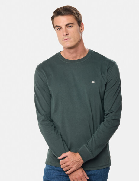 REMERA LISA DE ALGODÓN Verde Oscuro