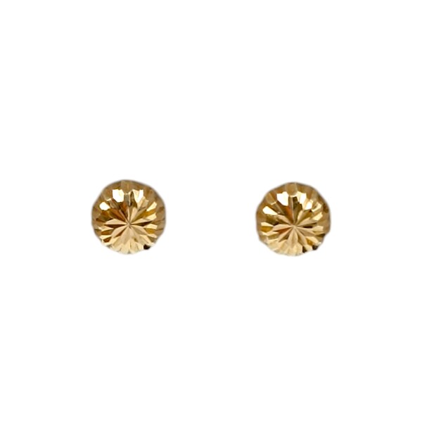 Caravanas oro bola facetada- Oro bajo - Sin piedra- CA8016 sinpiedra