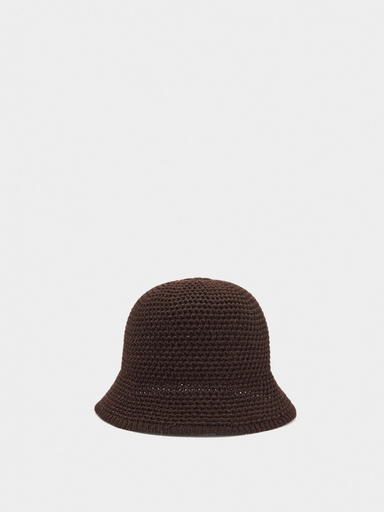 Sombrero Bucket De Punto marron