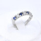 Anillo En Oro 18K Blanco Con Brillantes Y Zafiros Anillo En Oro 18K Blanco Con Brillantes Y Zafiros