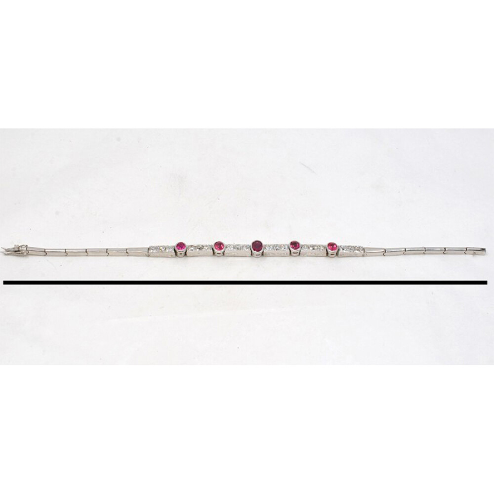 Pulsera Oro 18K, Brillantes Y Rubies Pulsera Oro 18K, Brillantes Y Rubies