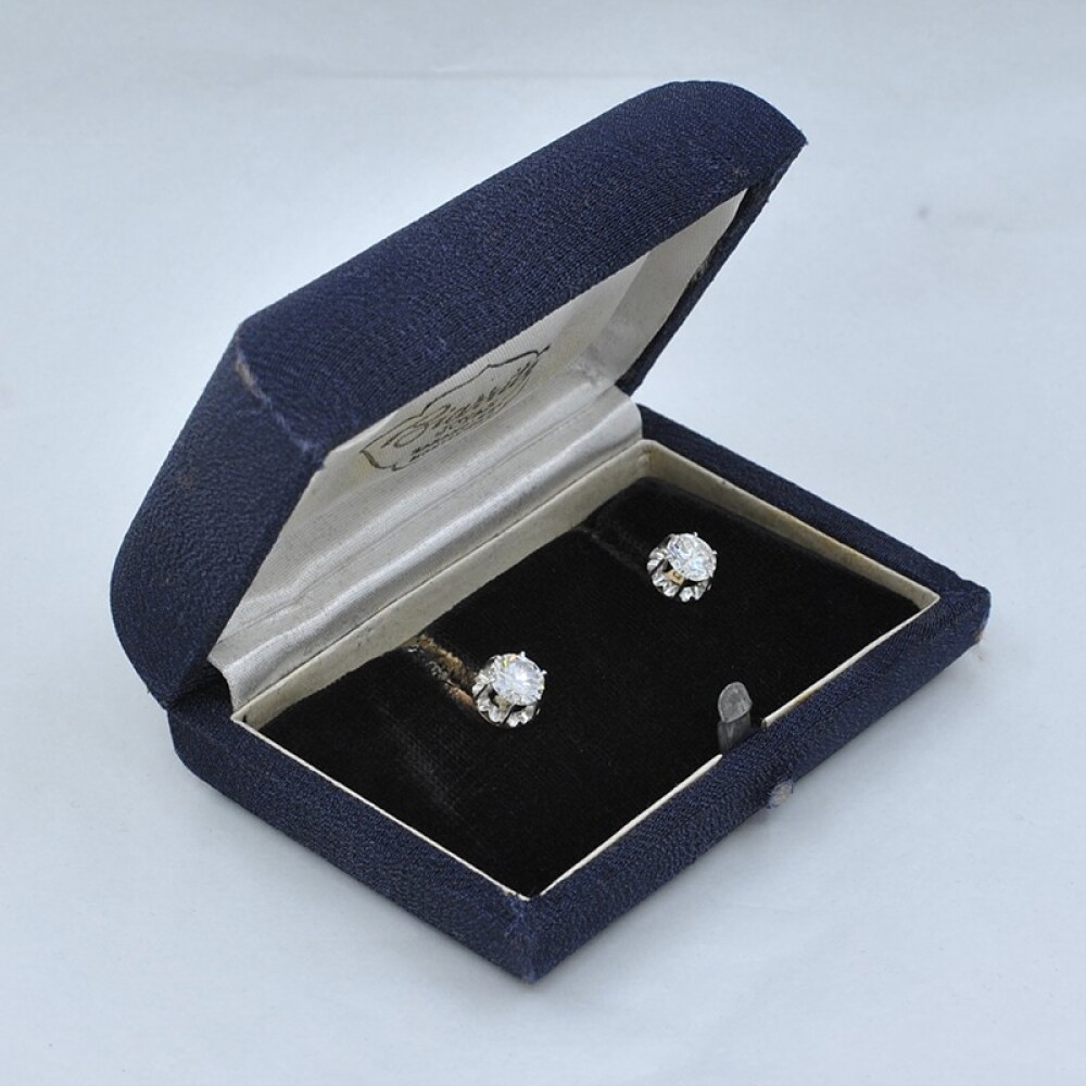 Caravanas Antiguas En Oro 18K Y Brillantes Caravanas Antiguas En Oro 18K Y Brillantes