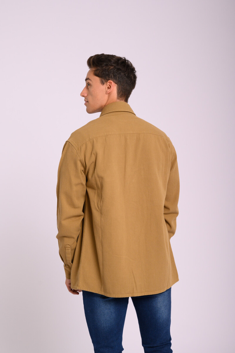 Sobrecamisa de gabardina Khaki