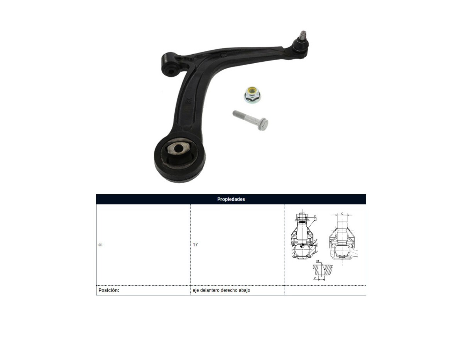 Parilla De Suspension Delantera Ford Ka 08-11 Der 