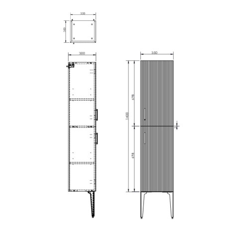 MUEBLE ALTEA AUXILIAR LATERAL CON PATAS - 35x30x16.7cm GAMAS DE MADERA