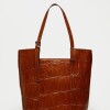 Shopper The Icon en cuero grabado big croco Cuoio