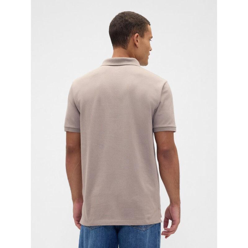 V-STRETCH PIQUE POLO - SOLID MEDIUM COOL BROWN
