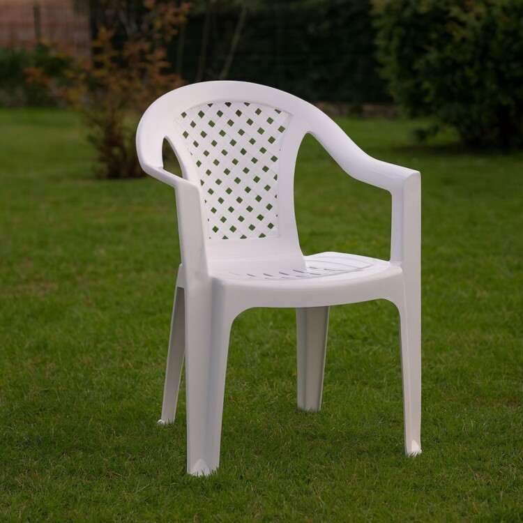 SILLA PLASTICA CON APOYABRAZOS BLANCO SILLA PLASTICA CON APOYABRAZOS BLANCO