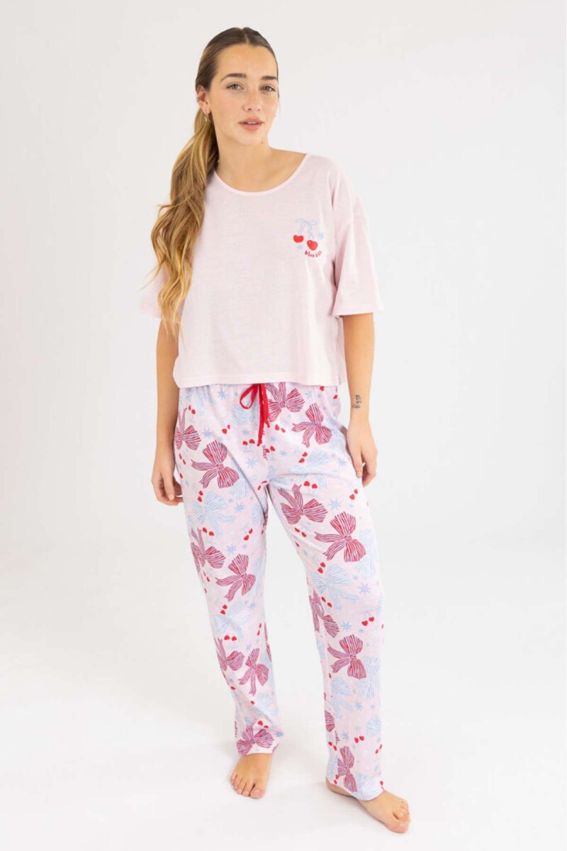 Red Bow Long - Cherry blossom 