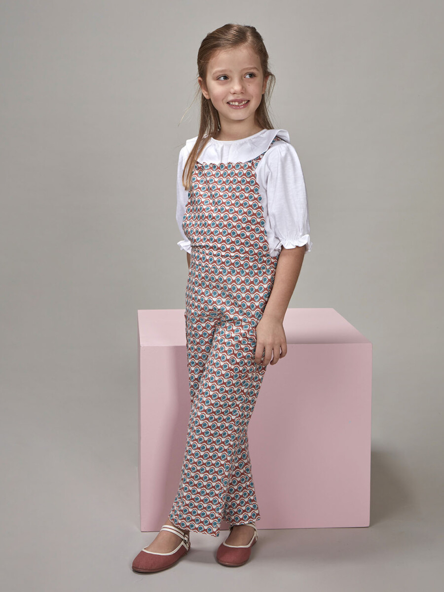 Peto Largo Estampado Con Detalles En Ondas Blanco