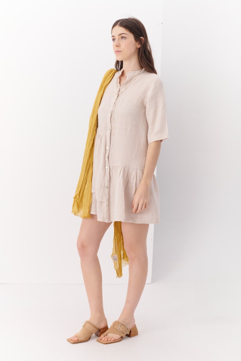 VESTIDO LINO STEP - BEIGE 