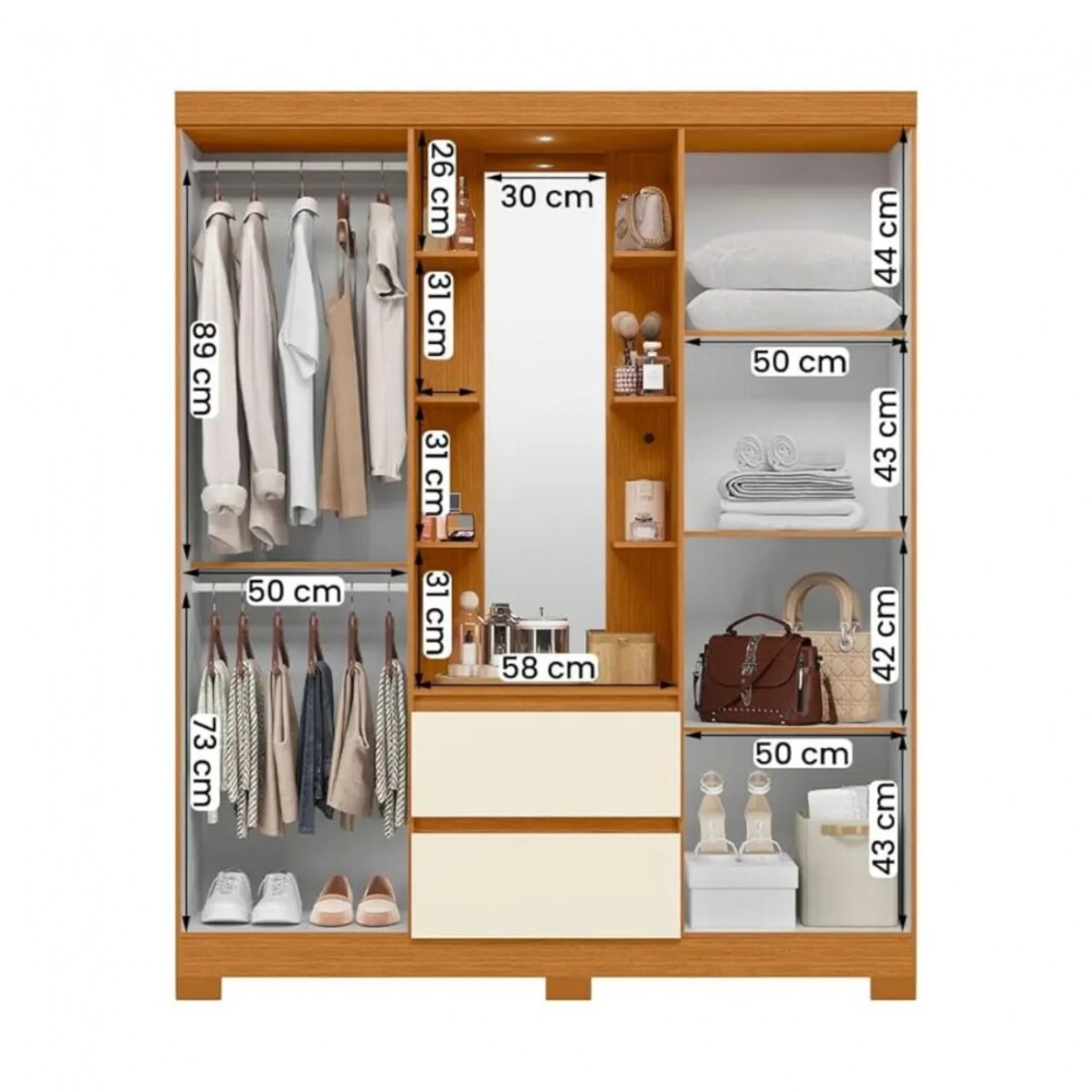 Ropero 4 puertas y 3 cajones - Olimpia - Infinite Ropero 4 puertas y 3 cajones - Olimpia - Infinite