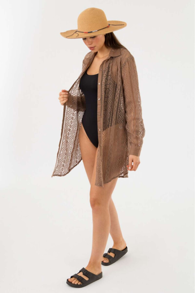 Camisola amaranta net midi - Africa 