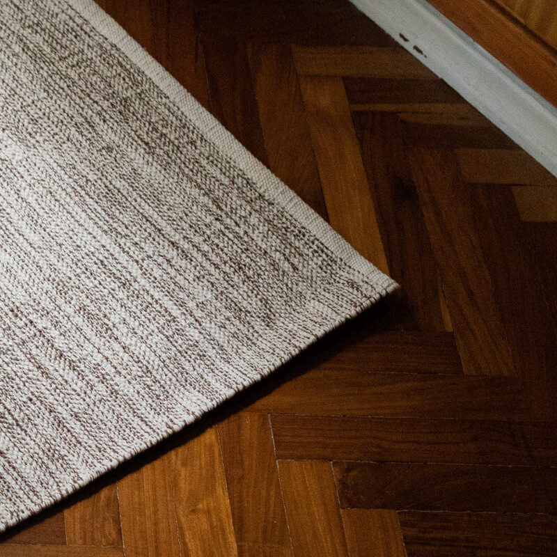 Alfombra algodón tejida 50x80cm Crema