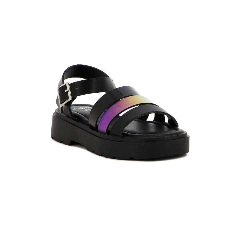 Sandalias Niñas Angus Tres Tiras Y Hebilla Negro