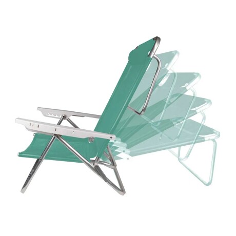 Set X2 Reposeras Sillas Almohada 6Posiciones Alum Mor Summer Verde Claro