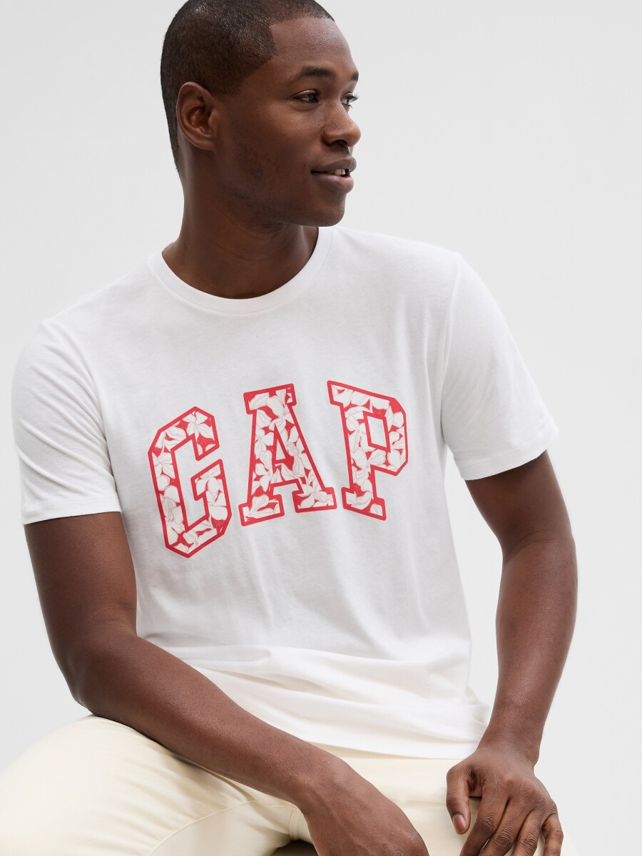 Remera Logo Gap Novelty Hombre - White V2 Global 