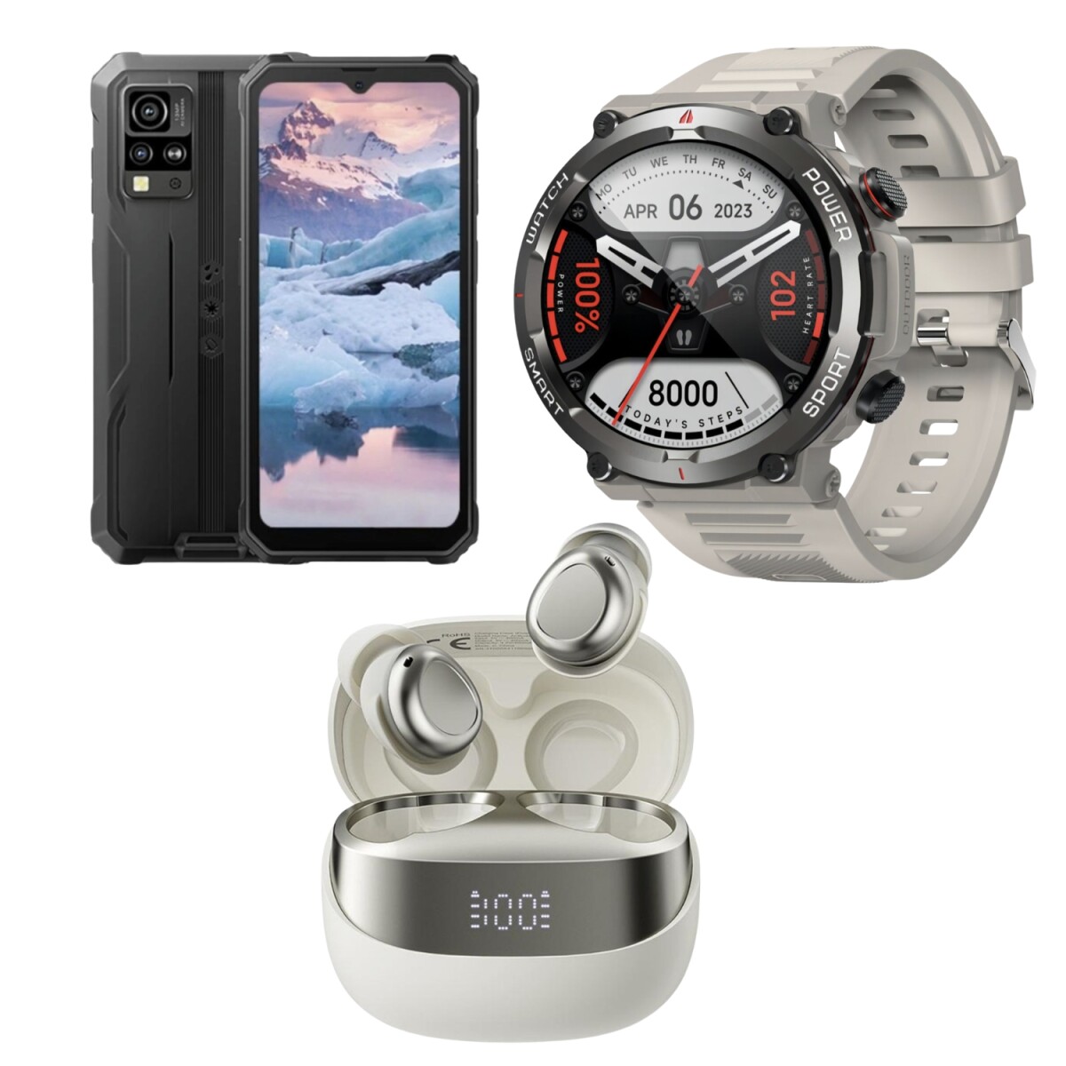 Combo BLACKVIEW Smartphone + Smartwatch + Auriculares - Negro 