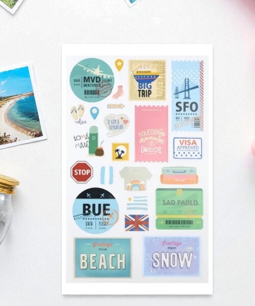 Set de 2 hojas c/40 stickers autoadh. Ibi craft - serie travel Set de 2 hojas c/40 stickers autoadh. Ibi craft - serie travel