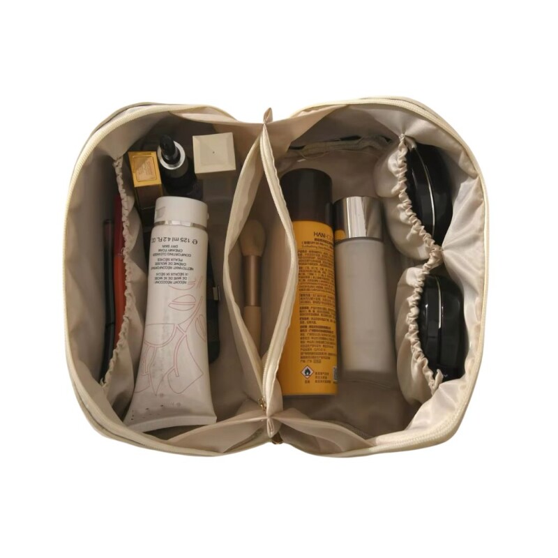 Organizador Estuche Cosmético Neceser Viaje Maquillaje Color Crema Organizador Estuche Cosmético Neceser Viaje Maquillaje Color Crema