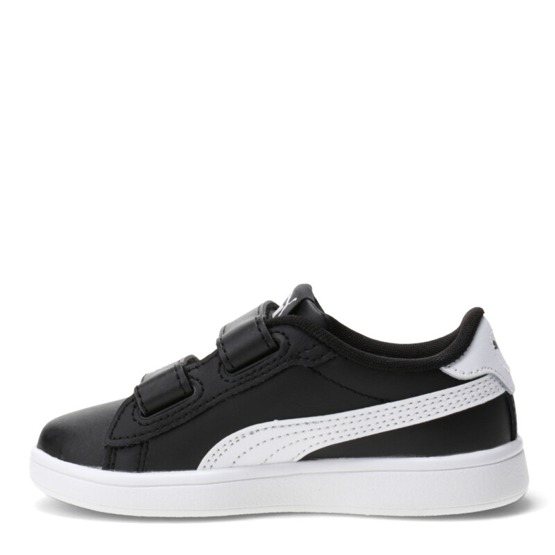 Championes Infantiles Puma Smash 3.0 Leather Negro - Blanco