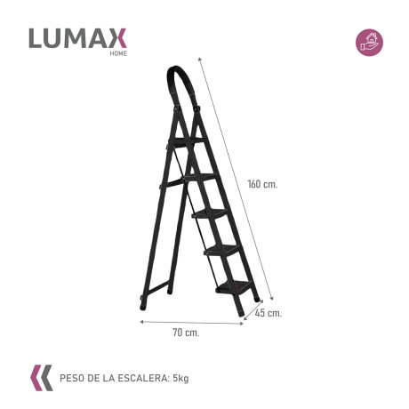 Escalera Tijera 5 Escalones De plastico Negro