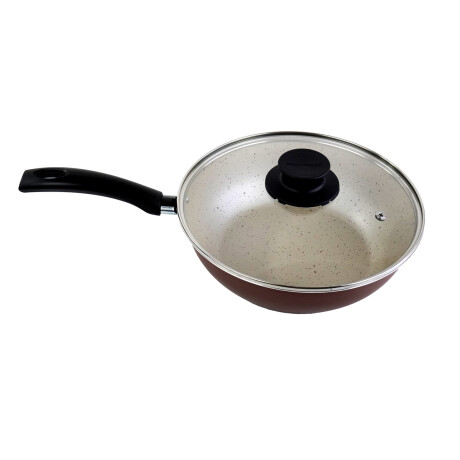 WOK ANTIADHERENTE 24CM C/TAPA BEIGE/TERRACOTA MARTINAZZO WOK ANTIADHERENTE 24CM C/TAPA BEIGE/TERRACOTA MARTINAZZO