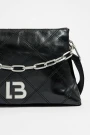 Bolso trapecio mediano piel Negro