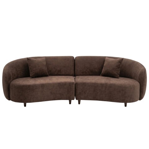 SOFA 4 PUESTOS 2PZS CURVED MARRÓN 400738 Unica