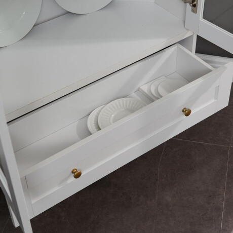 CRISTALERO 2 PUERTAS COPERO BOTELLERO ARMARIO ESTANTERÍA ESQUINERO BLANCO