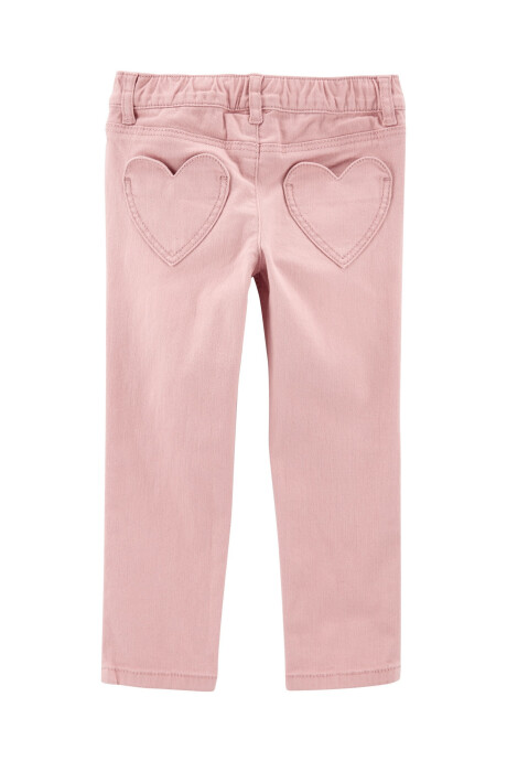 Pantalón de sarga con bolsillos corazón. Talles 12-24M Sin color