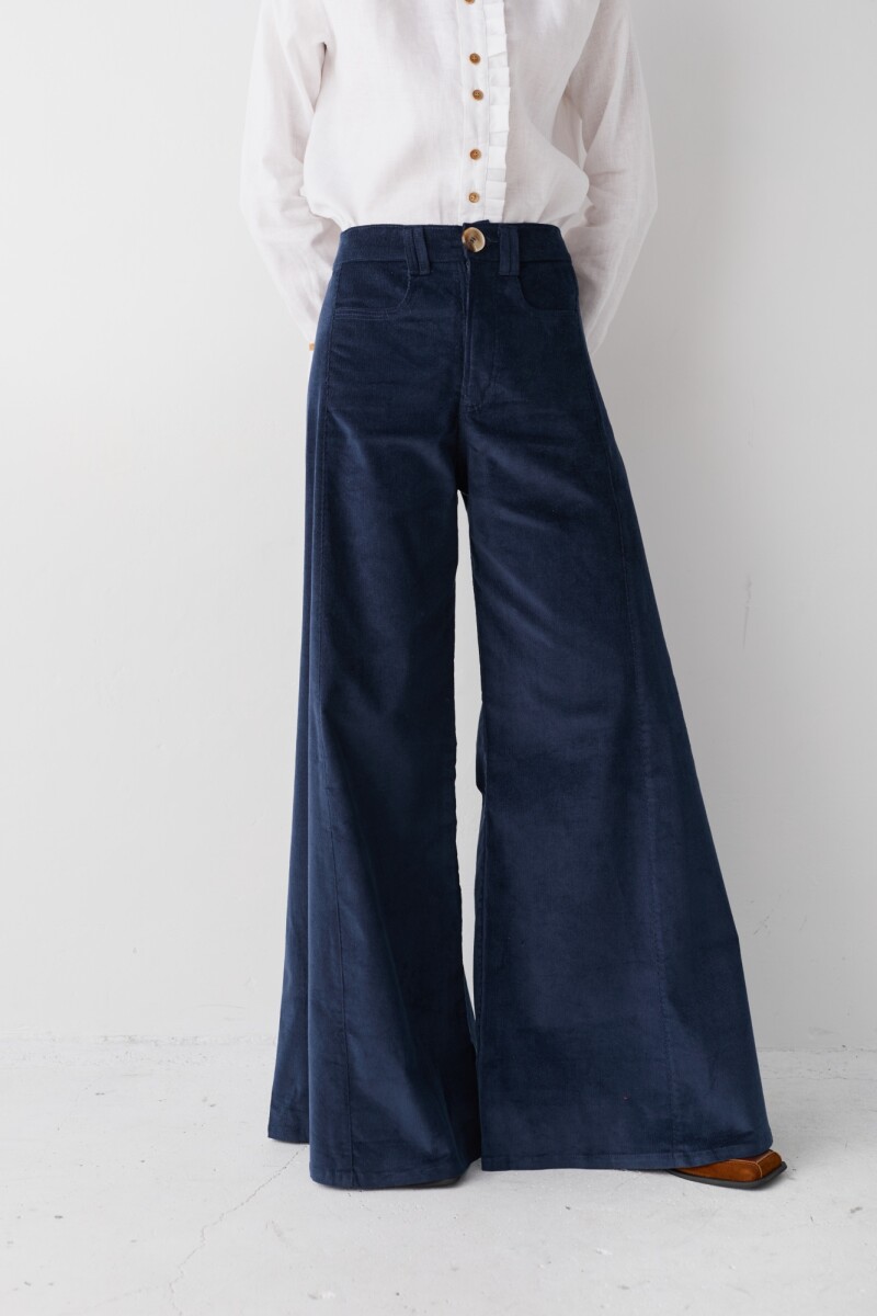 PANTALON WIDE XL CORDEROY - Azul 