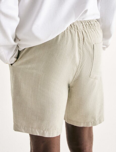BERMUDA EN TELA TEXTURIZADA BEIGE