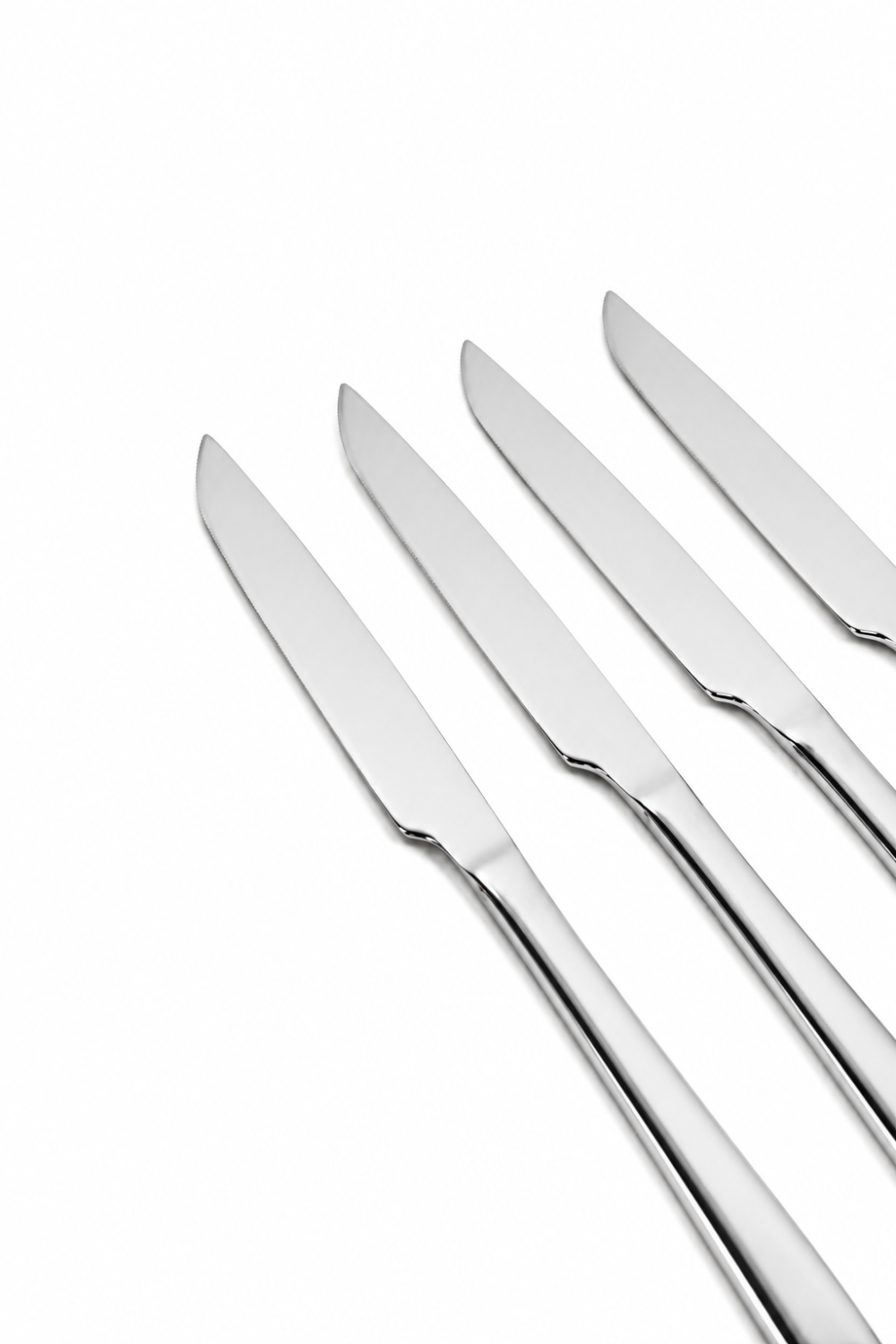 Cuchillo Asher De Postre Set 4 Un. Plateado Brillante Color Unico