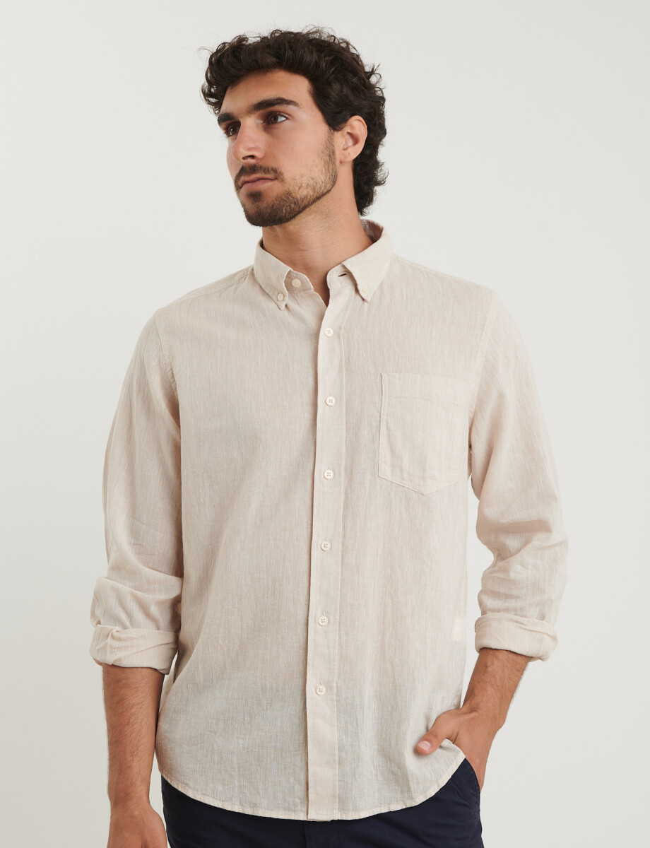 011665 CAMISA DE LINO HARRINGTON LABEL Natural