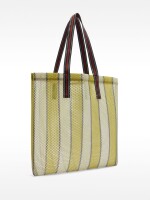 Bolso Shopper De Rejilla Con Rayas verde