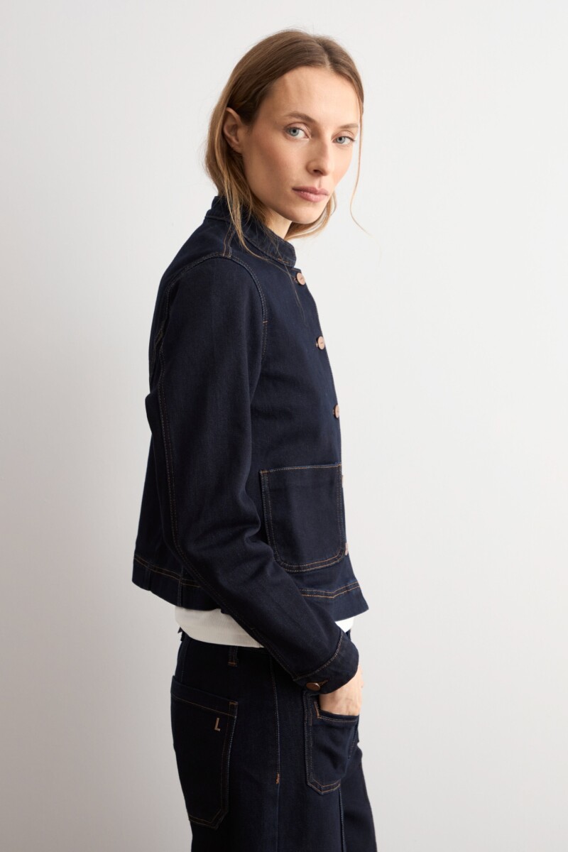 Chaqueta de jean jean oscuro