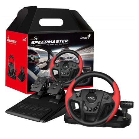 Volante Genius SpeedMaster con vibracion, pedales y cambios Volante Genius SpeedMaster con vibracion, pedales y cambios