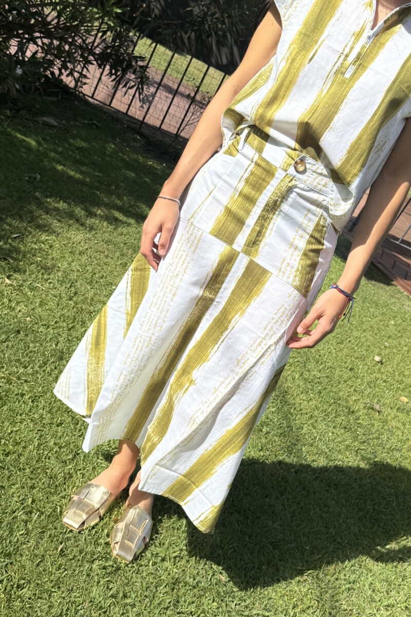 FALDA POMELA PRINT Rayas Pistac