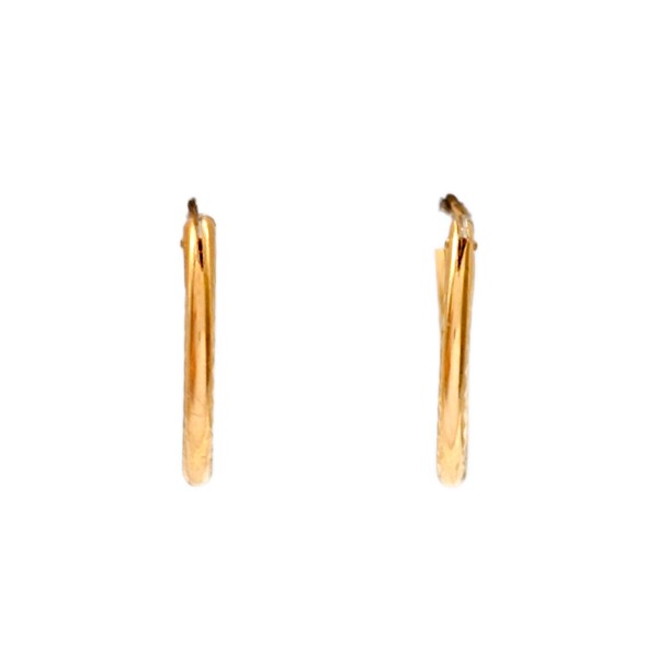 Caravanas aros facetados de oro finos- Oro bajo - Sin piedra- CA8251 sinpiedra