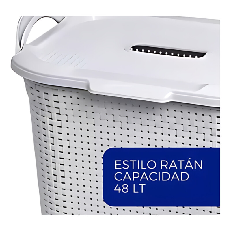 Pack X 2 Cesto Y Caja Organizador Plástico Rattan 36/40lts Pack X 2 Cesto Y Caja Organizador Plástico Rattan 36/40lts