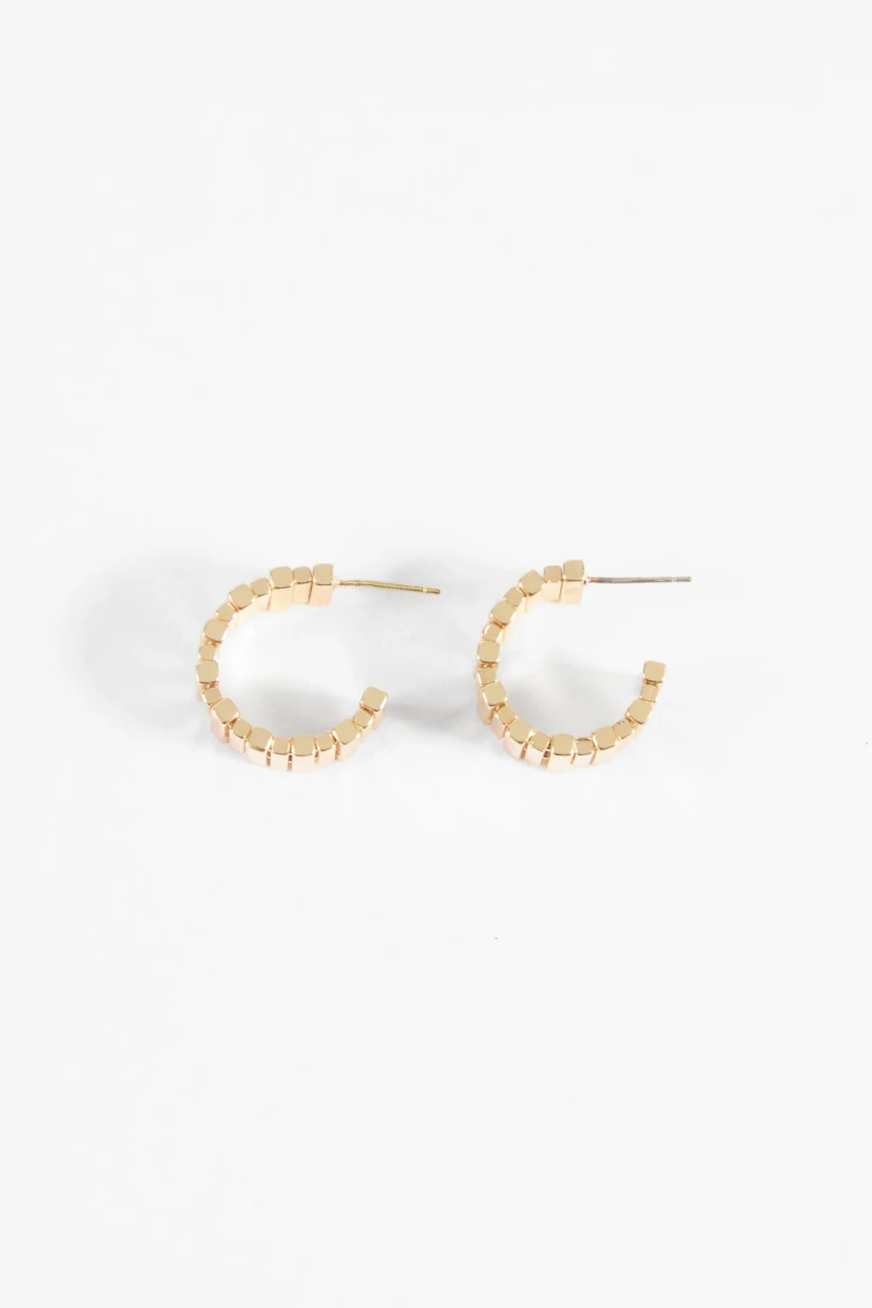 Aros franjas metálico dorado