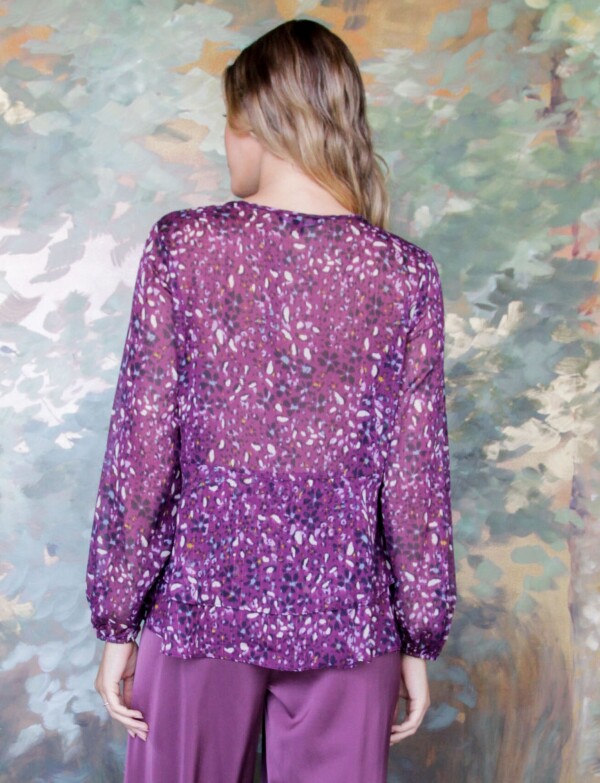 Blusa Gasa Print VIOLETA/MULTI